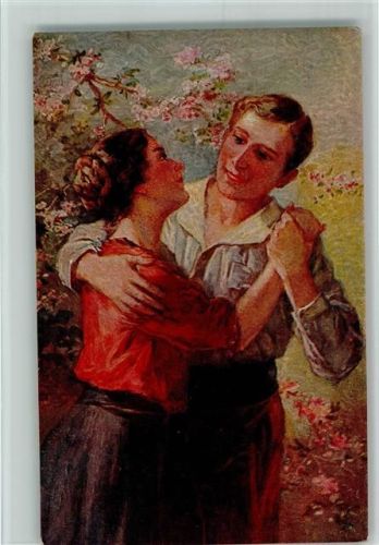 Nr. 1111 Junge Herzen - Liebespaar AK