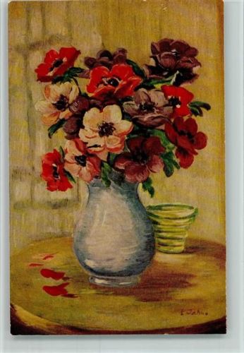 Nr. 1431 von Jahn - Anemonen in der Blumenvase AK