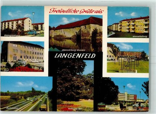 Langenfeld Postfebäude Wasserburg Graven Belliner Platz Volksgarten