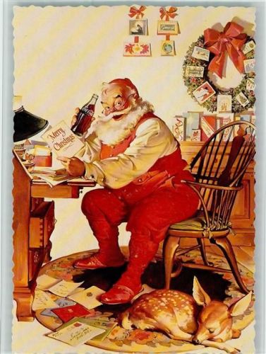 Weihnachtsmann liest die Wunschzettel AK