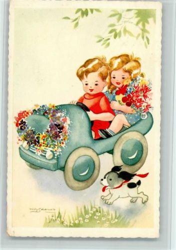 1959 Kinder fahren im Auto - gute Erhaltung