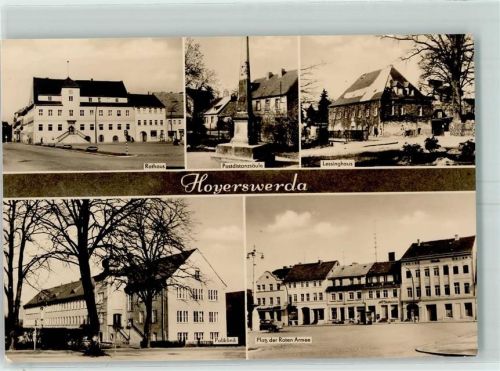 Hoyerswerda Rathaus Postdistanzsäule Lessinghaus Poliklinik Platz der Roten Armee