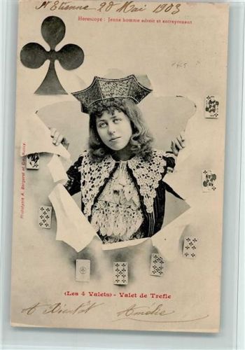 1903 Serie Durchbrochene Papierwand - Kreuz Dame, gute Erhaltung AK
