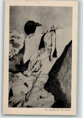 Verlag Seemann Nr. 212 AK Der sterbende Wanderer - Tod