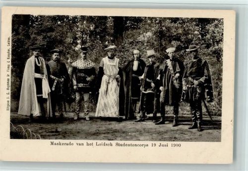 Maskerade 1900 - Leidsch Studentencorps AK