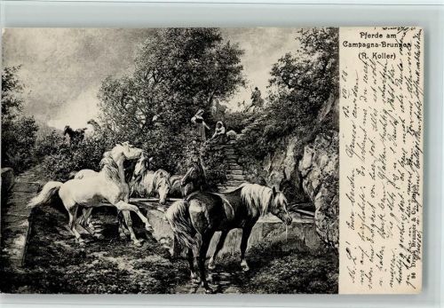 Nr. 38 Verlag Brunner & Co - Pferde am Capagna Brunnen , Landwirtschaft