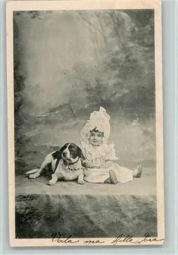 1903 Serie 1037 - Kleinkind Baby mit einem Hund - gute Erhaltung
