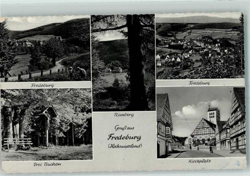 57392 W5948 Fredeburg , Sauerl - Drei Buchen Kirchplatz Rimberg