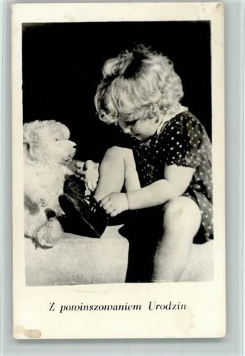 1956 Mädchen mit einem Teddy AK