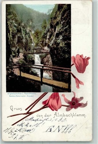Marktschellenberg 1899 Almbachklam Gebirgsfluß