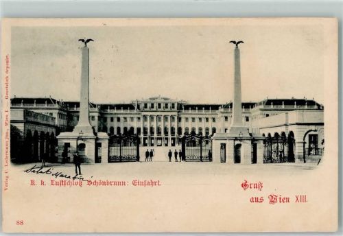 Wien 1901 K.k. LustschlossSchönbrunn Einfahrt