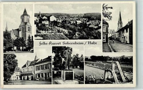 Sobernheim Kirche Kath. Kirche altes Rathaus Felke Denkmal Schwimmbad