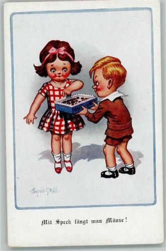 Serie 1461-1 Verlg Rehn - Mit Speckt fängt man Mäuse, Pralinen verteilen , Kinder