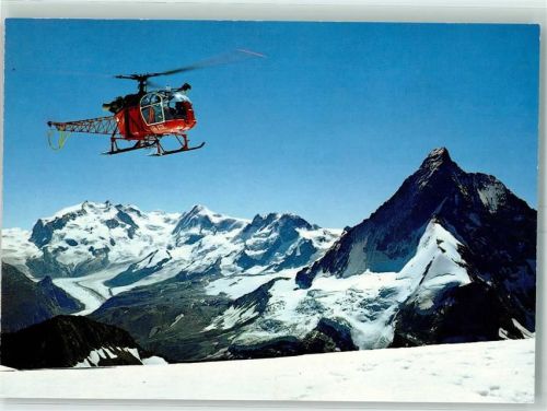 Zermatt Helikopter der Air Zermatt - und 60 Jahre Fasnacht Freiburg 10.2. 1994 Sonderstempel + Sonderbriefmarke
