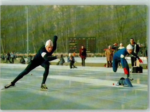 Eisschnellauf Erhard Keller Grenoble 1968 - Spendenkarte Jugendherberge Nr. 7