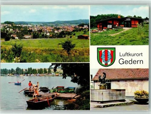 Gedern Gedernersee m. Paddelbooten Dorfbrunnen