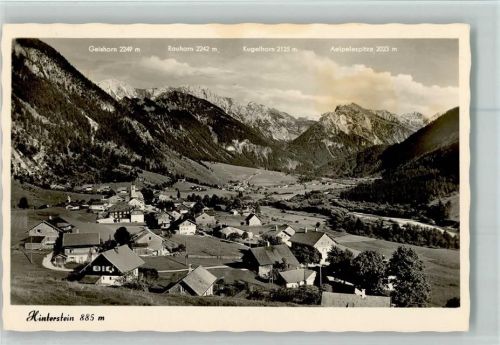 87541 W8973 Hinterstein 1954 - Geishorn Rauhorn Kugelhorn Aelpelespitze Gesamtansicht