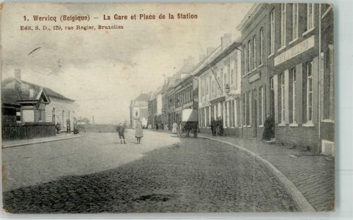 Wervicq Bahnhof u. Bahnhofsplatz Gasthaus Cafe Billardcq