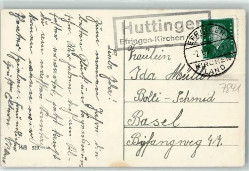 Efringen-Kirchen Landpoststempel Huttingen Glückwunsch Neujahr Winter HWB Ser 1704