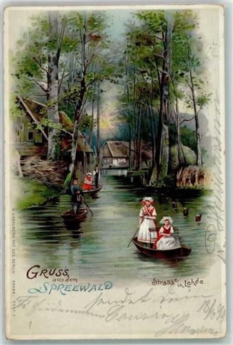 Lehde 1899 Boot Tracht Straße von Lehde