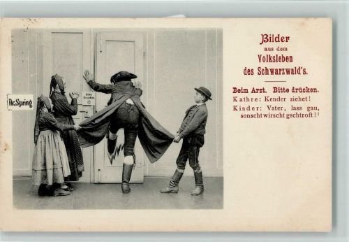 Verlag fuchs Nr. 253 - Beim Arzt Volksleben Schwarzwald 1909