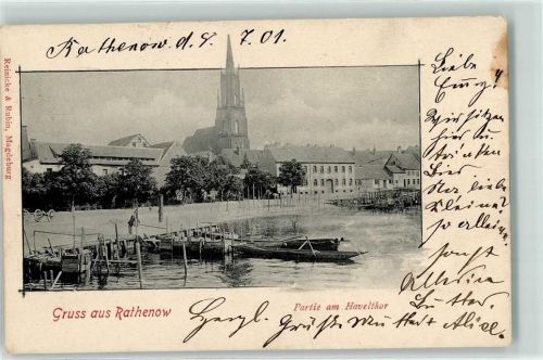 Rathenow 1901 Haveltor Flußufer