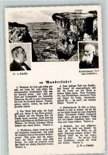 Staffelstein Ortsansicht V. v. Scheffel Einsiedelmann Ivo vom Staffelberg Wanderfahrt