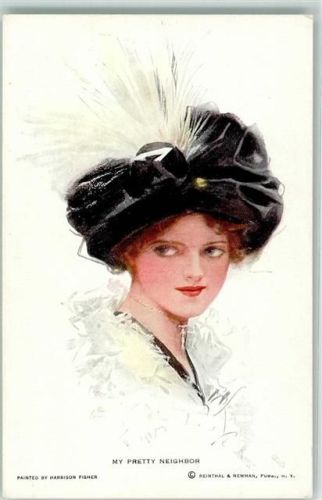 1913 My pretty neighbour Elegante junge Dame Hutmode Reinthal & Newman No.423