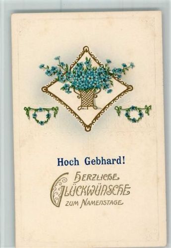 Hoch Gebhard - Vergissmeinnicht, Blumenvase, Namenstag