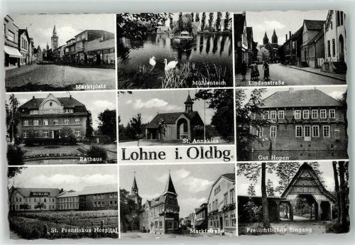 Lohne Marktplatz Mühlenteich Lindenstrasse Rathaus St. Annaklus ut Hopen St. Franziskus Krankenhaus Freilichtbühne