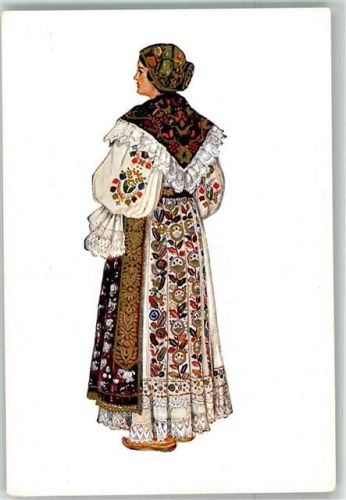 Tracht Slawonien Vinkovci sign. Vladimir Kirin Trachten Kroatien Künstlerkarte