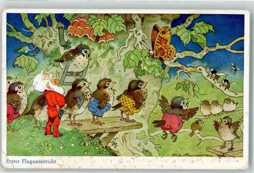 1940 Verlag Oppel & Hess Serie 1510-1 Zwerg Schmetterling Flugunterricht