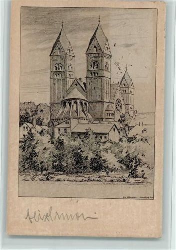 Bad Homburg 1924 Verlag Mandt - Erlöserkirche - Federzeichnung AK