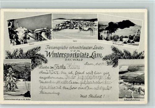 Lam Wintersportplatz Lam Osser Lam Arbergipfel Enzianwiese mit gr. u. kl. Arber Arberschutzhaus Mehrfachaufnahme