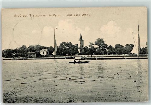 Friedrichshain 1914 Stralau an der Spree mit Dorfkirche