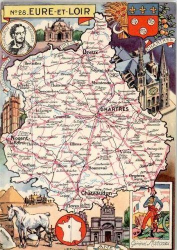 Chartres Eure-et-Loire Landkarte
