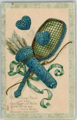 1907 Vergissmeinnicht Tennis Pfeil und Bogen , Vers Poesie / Liebe