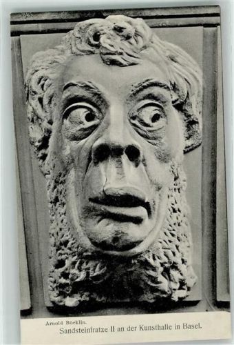 Sandsteinfratze II an der Kunsthalle in Basel AK