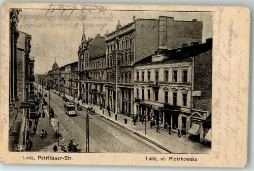 Litzmannstadt Straßenbahn Petrikauer Straße Feldpost WK I 38.Inf.Div.