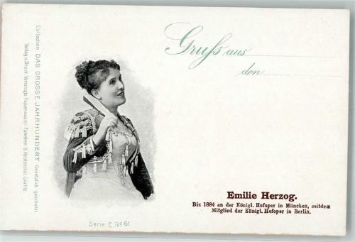 1900 Emilie Herzog Das Grosse Jahrhundert Serie C Nr. 61