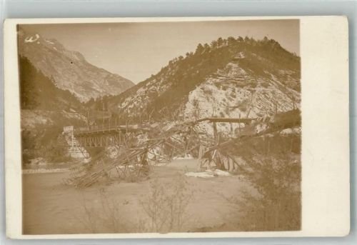 Saint-Lucien 1917 WK I zerstörte Brücke Ort handschriftlich St. Lucie