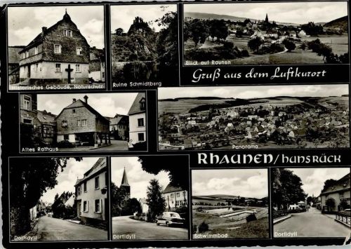 Rhaunen Histor. Gebäude Naturschutz Ruine Schmidtburg Altes Rathaus Schwimmbad