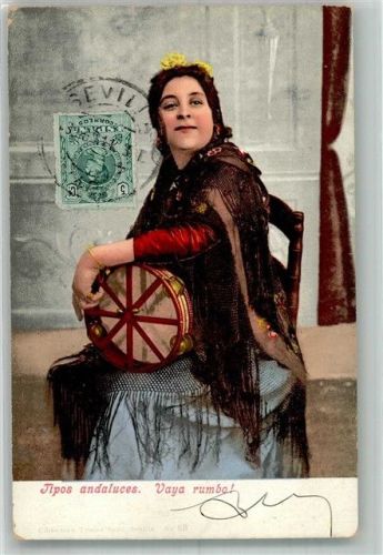 Foto AK Tracht Andalusien Marke bildseitig Photochromiekarte