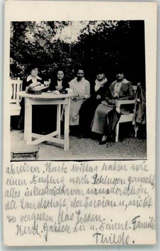 Hohenschwangau 1916 Frauengruppe auf einer Gartenbank Ort lt. Stempel