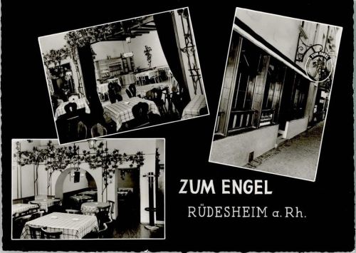 Rüdesheim Weingut Zum Engel Innenaufnahmen Gastraum 3-Bildaufnahme