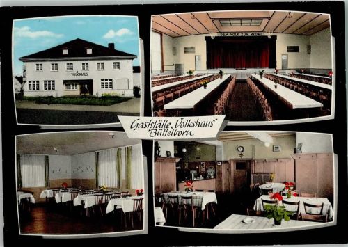 Büttelborn Gaststätte Volkshaus Innenaufnahmen Gastraum Saal 4-Bildaufnahme