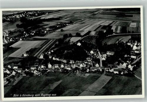 89346 W8878 Bühl , Kr Günzburg - Fliegeraufnahme Freigegeben d. R.L.M.