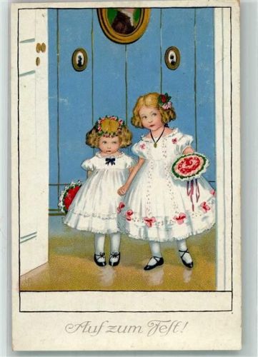 1920 Kinder festliche Kleidung - auf zum Fest - Meissner u. Buch Serie 2471
