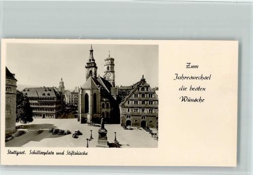Stuttgart Schillerplatz und Stiftskirche