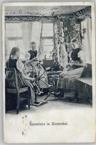 Glotterthal Spinnstube 1906 AK Trachten